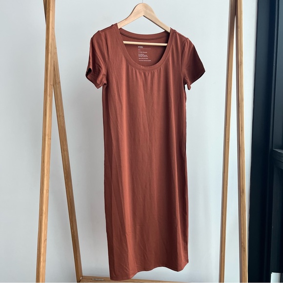 Storq Maternity T-Shirt Dress Cinnamon NWOT - Picture 3 of 4
